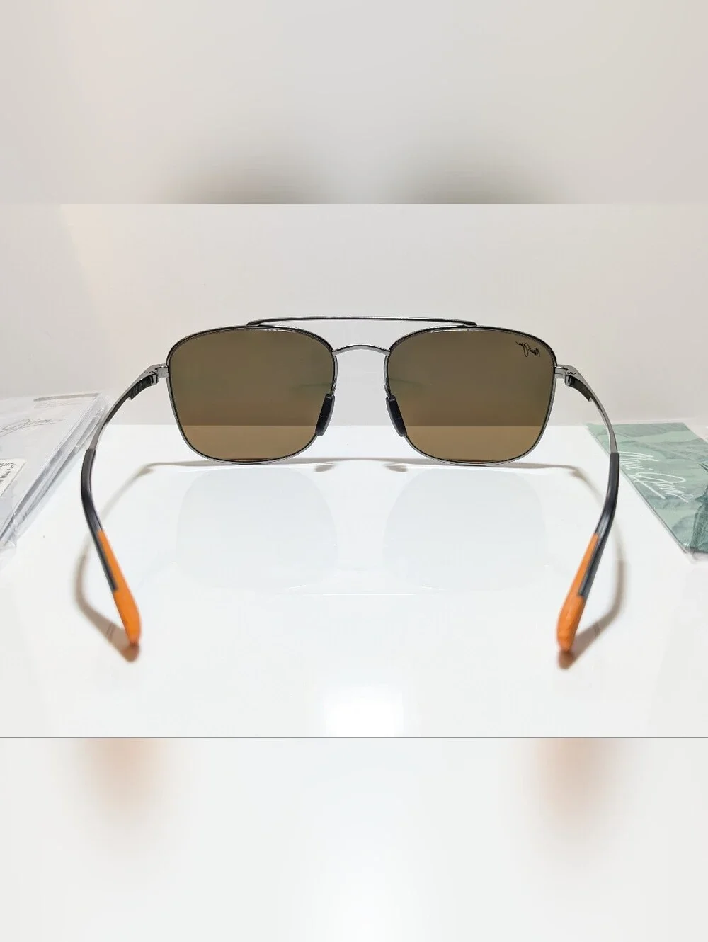 NEW Maui Jim Piwai Asian Fit Ruthenium Polarized Hawaii Lava Sunglasses RM645-17